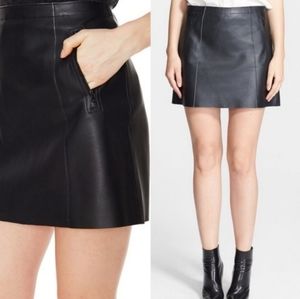 Vince Leather Mini Skirt